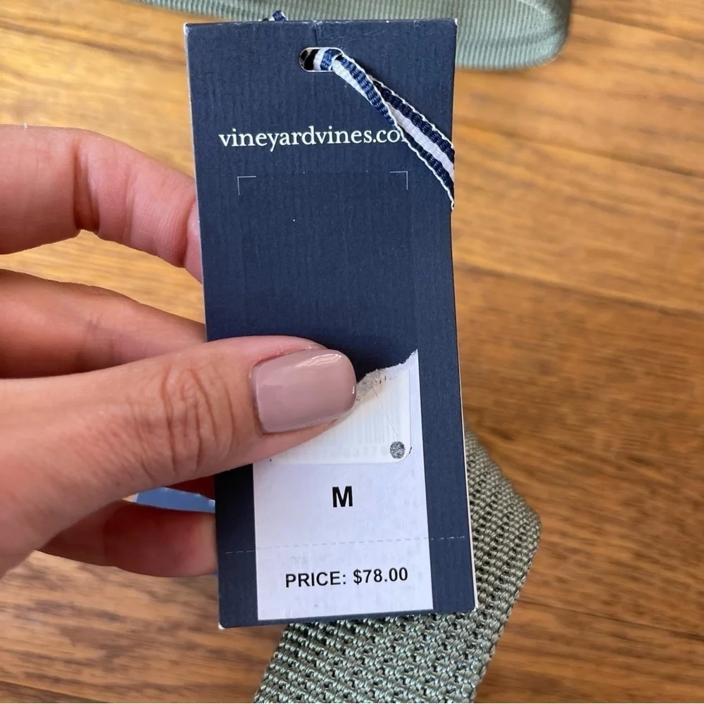 NEW Vineyard Vines D Ring Green Nylon Belt Size NWT